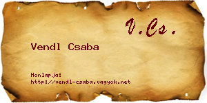 Vendl Csaba névjegykártya