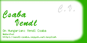 csaba vendl business card